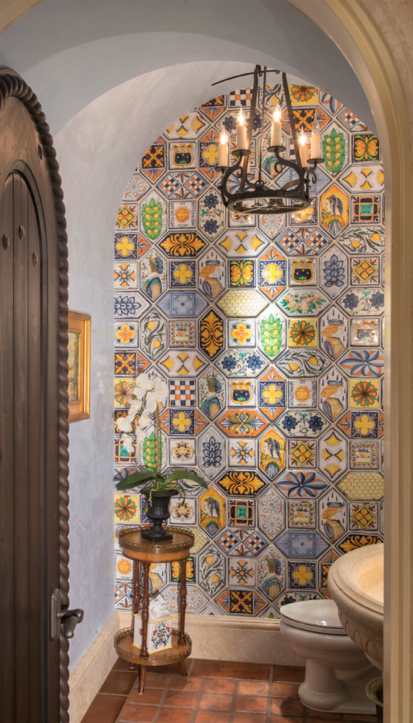 Patchwork tiles on the wall