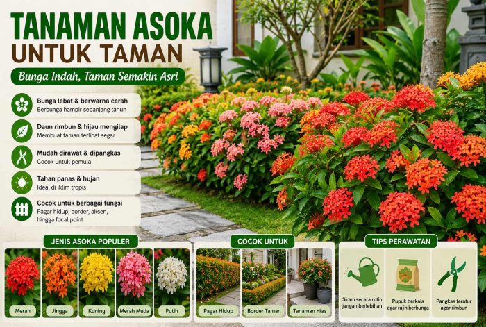 Tanaman asoka untuk taman
