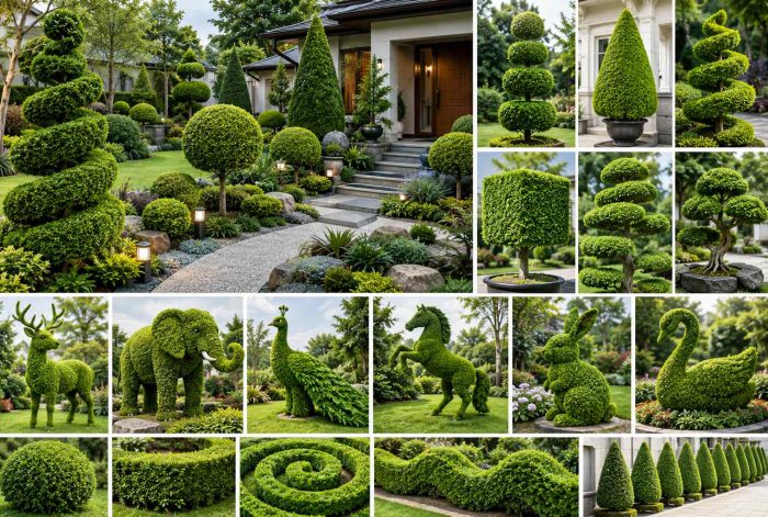 Tanaman pohon topiary untuk taman