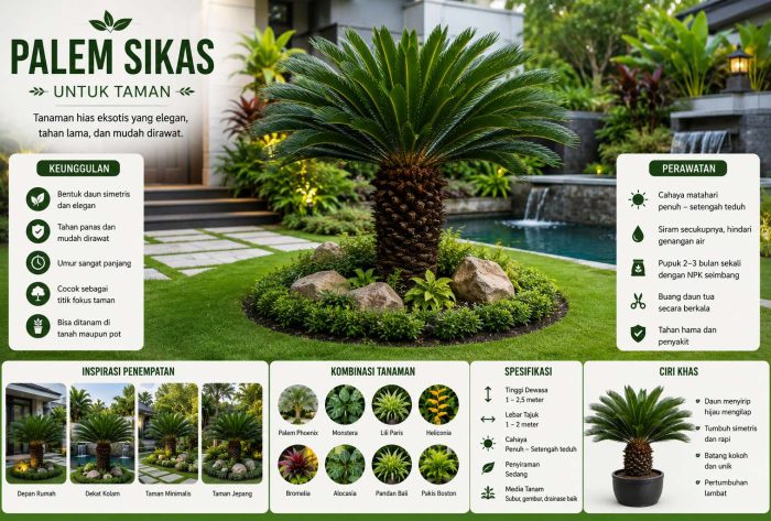 palem sikas untuk taman