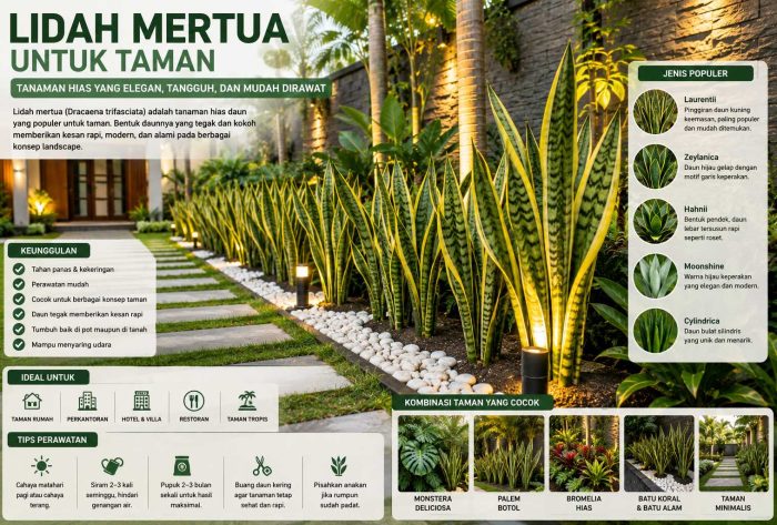 tanaman lidah mertua untuk taman